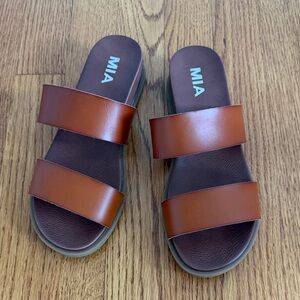 MIA Chestnut Double Strap Slides